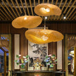 HandMade Vintage Bamboo Weaving LED Pendant Light Home Hanging Chandelier Lighting Living Room Kitchen Rattan Woven  Lamp