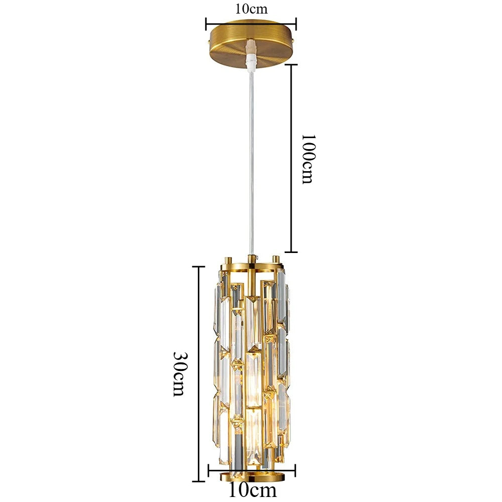 Crystal Pendant Lamp American Industrial-style Home Décor Lighting Fixtures for Kitchens, Dining Rooms, Parlor and Bedrooms