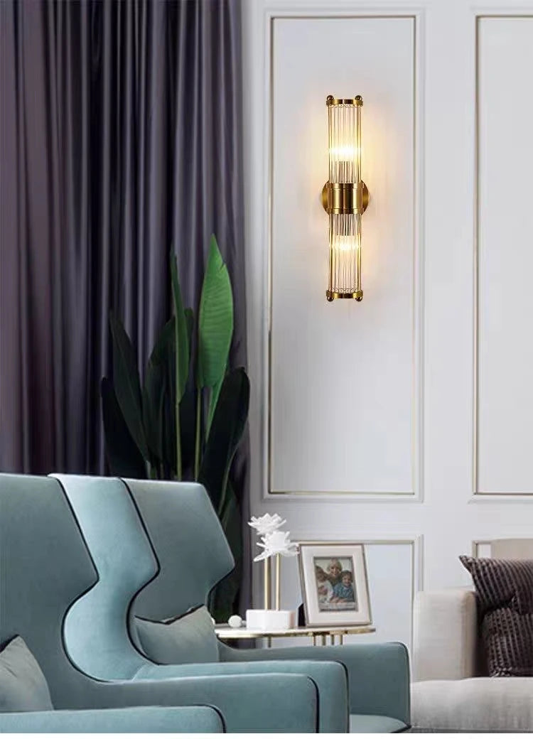 Modern Crystal Led Brass Wall Light Bedroom Living Room Corridor Dining Room Lighting Decoration Indoor Decoration Wall Lamps