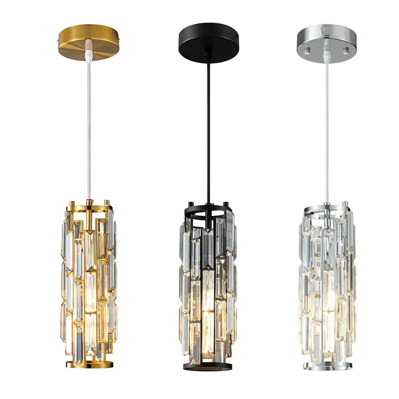 Crystal Pendant Lamp American Industrial-style Home Décor Lighting Fixtures for Kitchens, Dining Rooms, Parlor and Bedrooms