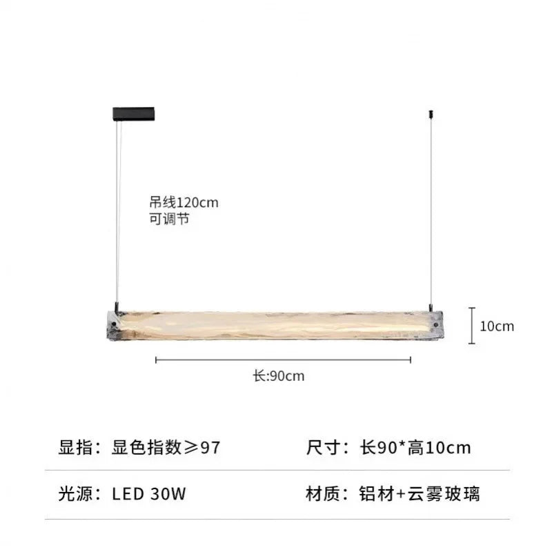 Restaurant long cloud glass chandelier Nordic creative living room dining table bar art lamp