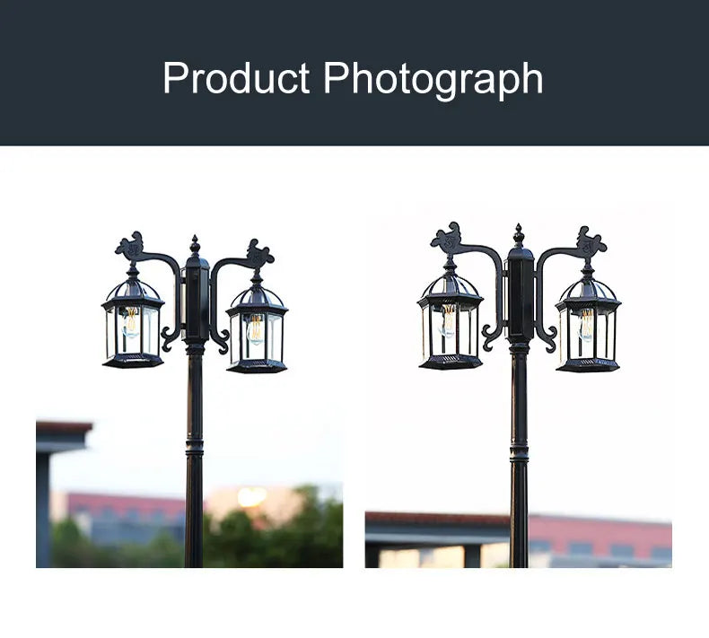 Led Villa Garden Outdoor Waterproof Household Retro Double Head Community Outdoor Courtyard Street Lamp ≈230CM