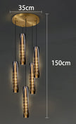 Nordic Minimal LED Pendant Lights Tubes Shaped Chandeliers Home Decor Dinning Living Rooms Villa Island Counter Lighting Fixture