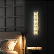Nordic Cylindrical All Copper LED Wall Lamps Ripple Glass Lampshade Living Room Bedroom Restaurant Corridor Sconces Light