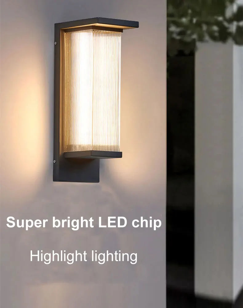 Outdoor Waterproof Wall Lamp for Courtyard Villa Entrance Garden Yard Lighting Modern Simple Style Metal+PC Light Source