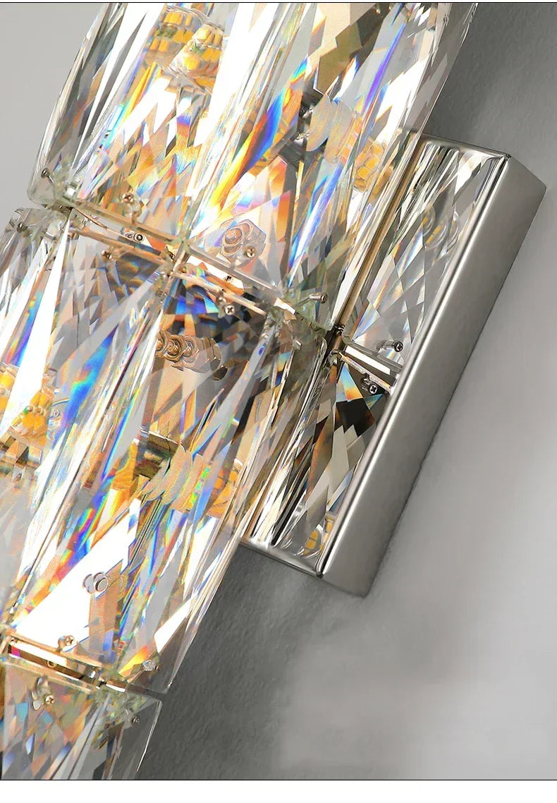 Modern High-end Crystal Wall Light Nordic Living Room Bedroom Bedside Long Wall Lamp Hotel Villa Corridor Bracket Light