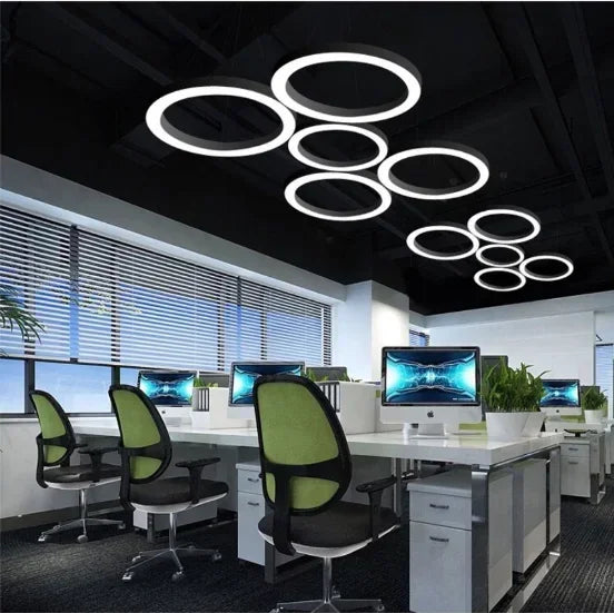 Creative Hexagonal Led Lamps Office Chandelier Round Simple Y-shaped splicing Special-Shaped Chandelier Gym Office Light