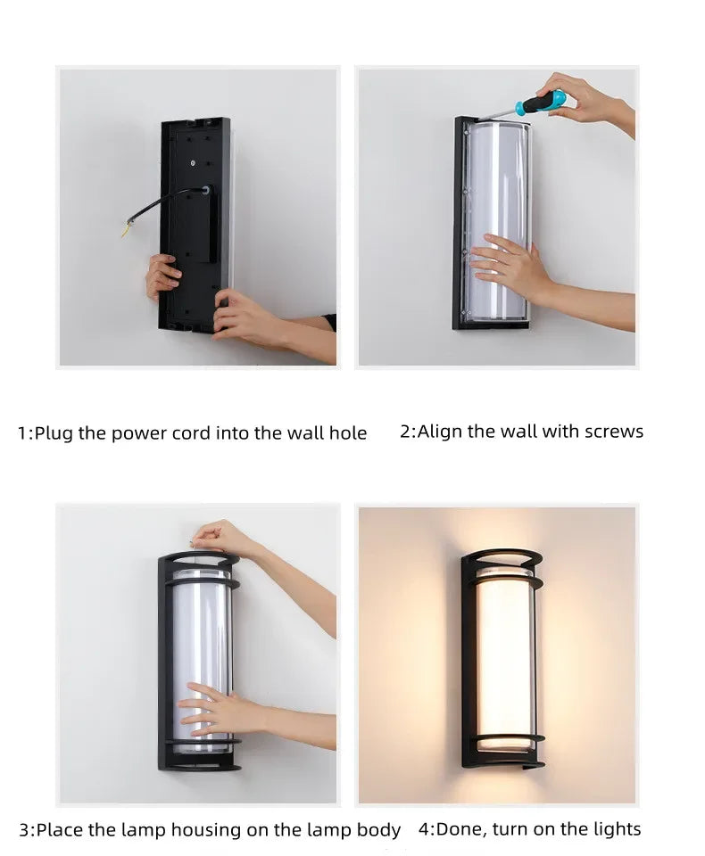 Outdoor LED Wall Lamp Waterproof Villa Lighting Courtyard  Simple Entrance Gate Pillar Outdoor Corridor Terrace Outside