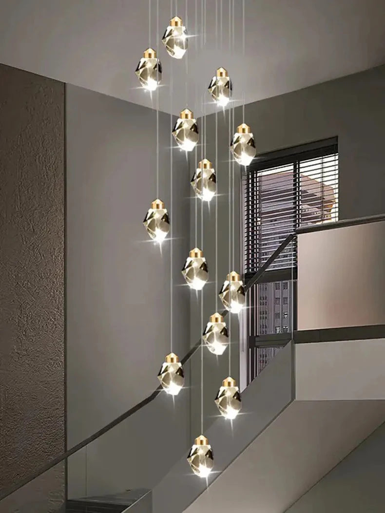 Modern home decoration crystal chandelier, stair Pendant lamp, living room Pendant lights, interior lighting