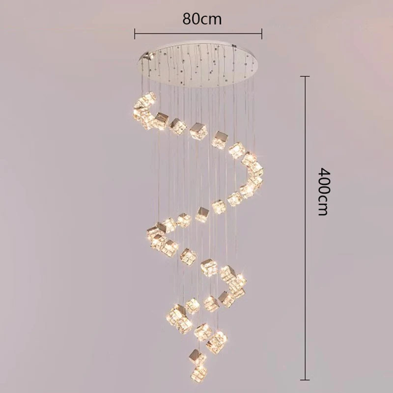 Modern home decoration crystal chandelier, stair Pendant lamp, living room Pendant lights, interior lighting