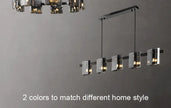 2026 Pendant Light For Bedroom Living Room Kitchen Dining Table Bar Home Decor Modern LED Glass Tile Suspension Lamp Smoke Gray