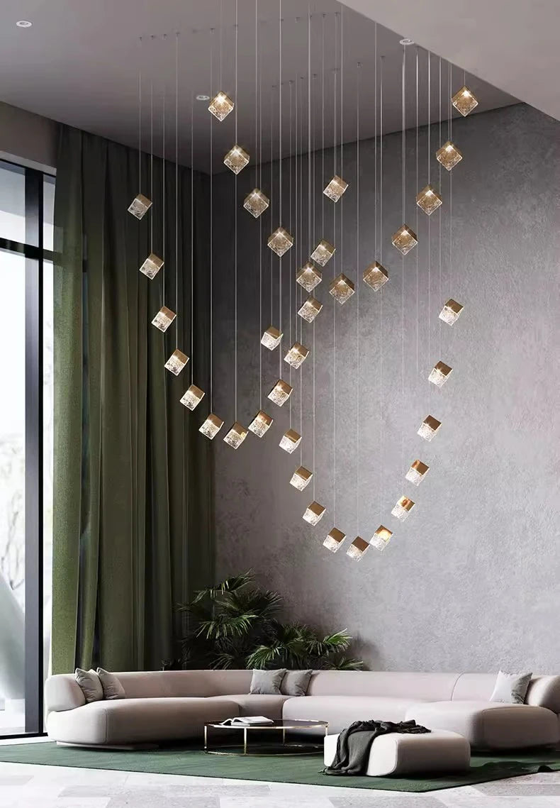 Nordic home decoration, stair chandelier, living room and dining room Pendant lights, ceiling light, indoor lighting