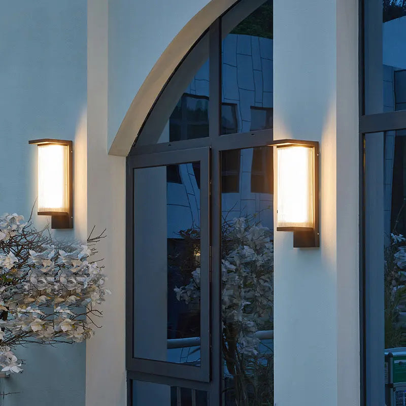 Outdoor Waterproof Wall Lamp for Courtyard Villa Entrance Garden Yard Lighting Modern Simple Style Metal+PC Light Source