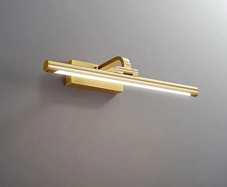 Modern Gold Copper Wall Light Rotatable Mirror Bathroom Bedroom Sconce Brass Simple Lamp GN421TN