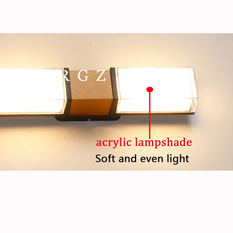 IP65 Waterproof 12W Outdoor Lighting Led Wall Lamp Modern Aluminum Surface Mounted Led Garden Stairs Porch Light AC110V 220V