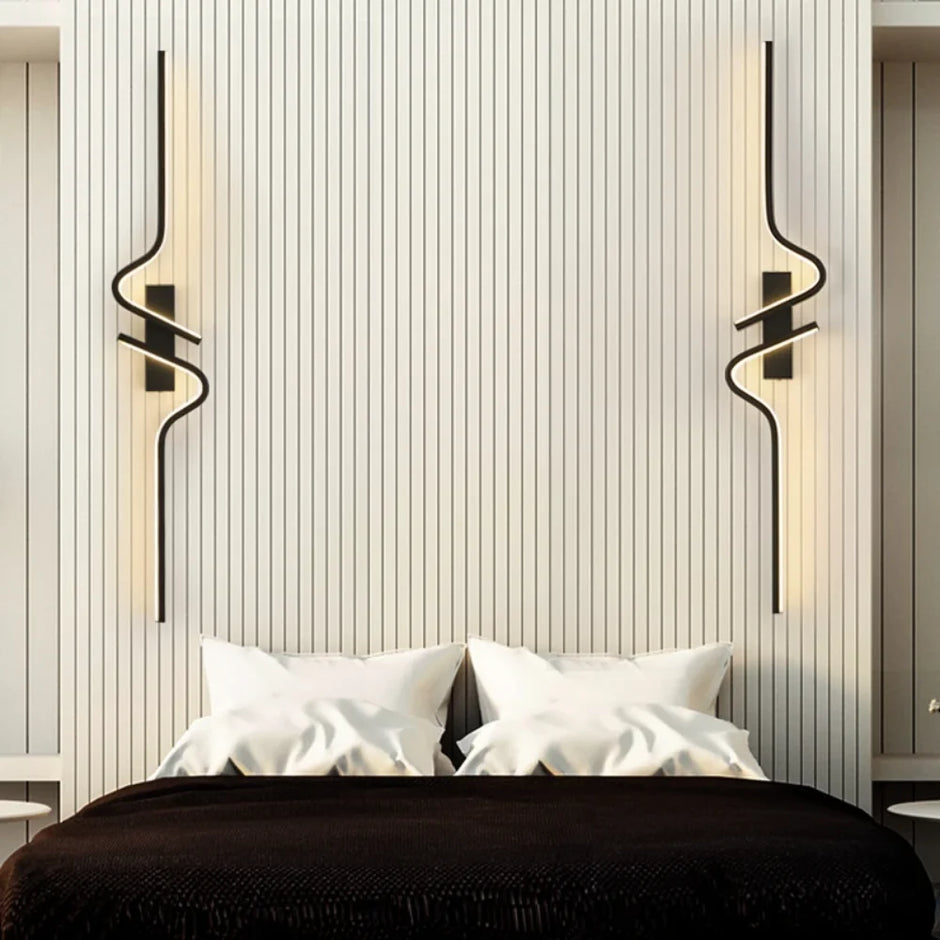 Modern Black Wall Sconce, 27W 6500K Led Iron Wall Light with Artistic Design, Perfect for Corridor, Staircase, Balcony