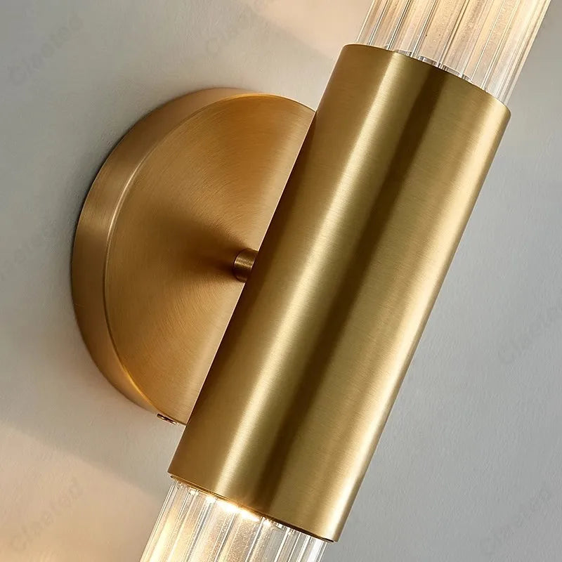 European-style New LED Glass Wall Lamp Living Room Corridor Stairs Study Bedroom Bedside Decorative Lighting