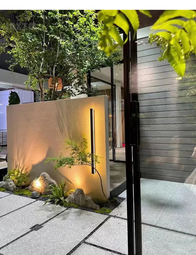 IP65 waterproof wall lamp minimalist led outdoor wall lamp black balcony terrace outdoor wall villa garden wall washer lamp