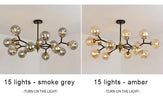 LED Glass Ball Chandelier Pendant Light for Indoor Decorative Lighting - Living Room Bedroom Dining Room