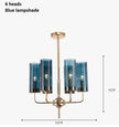 Nordic LED Glass Chandelier Blue/Amber Modern Hanging Lamp Suspension Living Dining Bedroom Pendant Lighting Fixtures