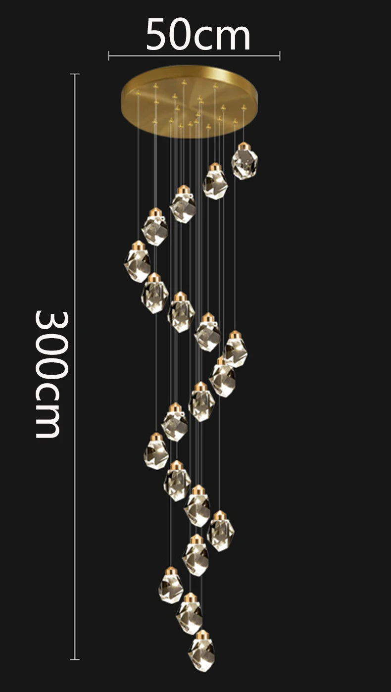 Modern home decoration crystal chandelier, stair Pendant lamp, living room Pendant lights, interior lighting