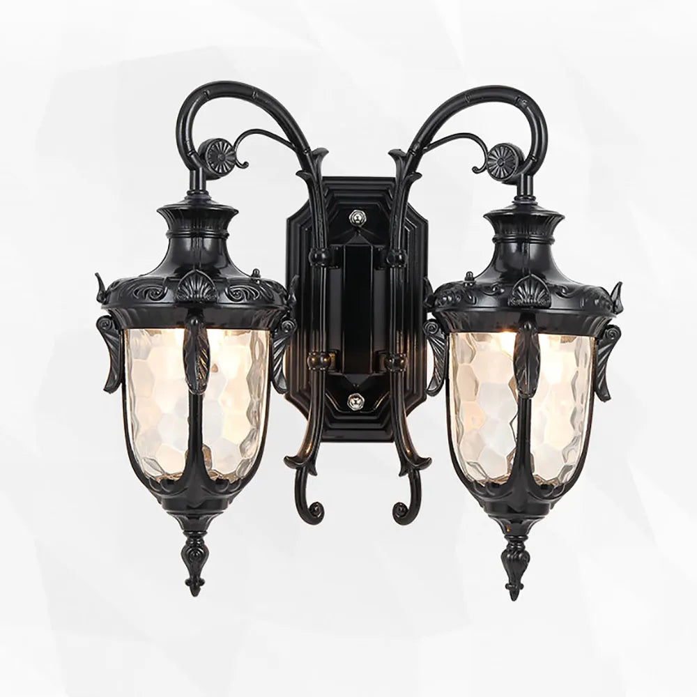 SANDIY Outdoor Wall Light Fixtures Retro Porch Lamp Exterior Nighting Sconce for House Front Door Garage Patio Bronze+Glass E27