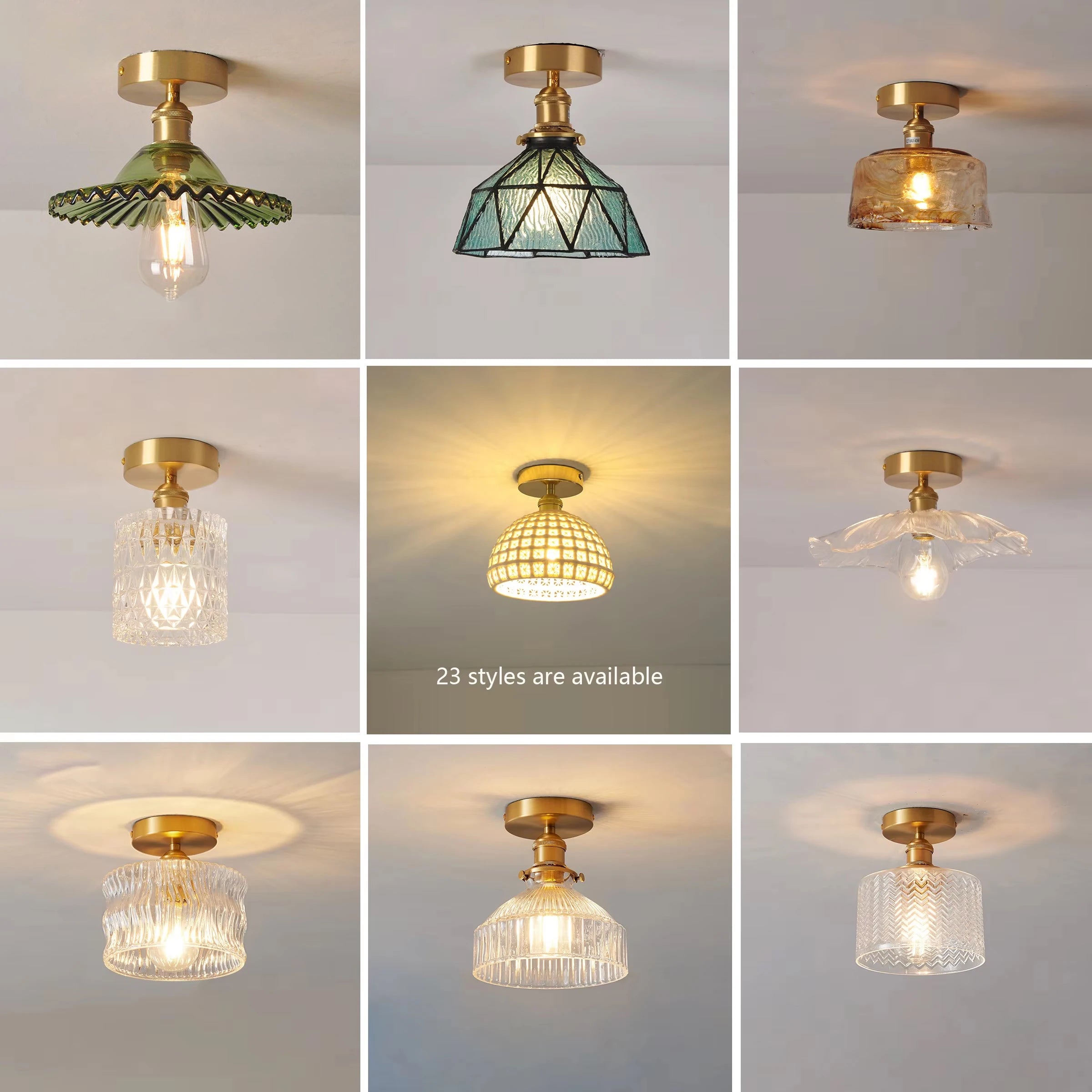 Modern Pendant Ceiling Lamp with Glass Shade for Kitchen Aisle Balcony Bedroom Home Art Deco Led Ceiling Lights Fixtures E27