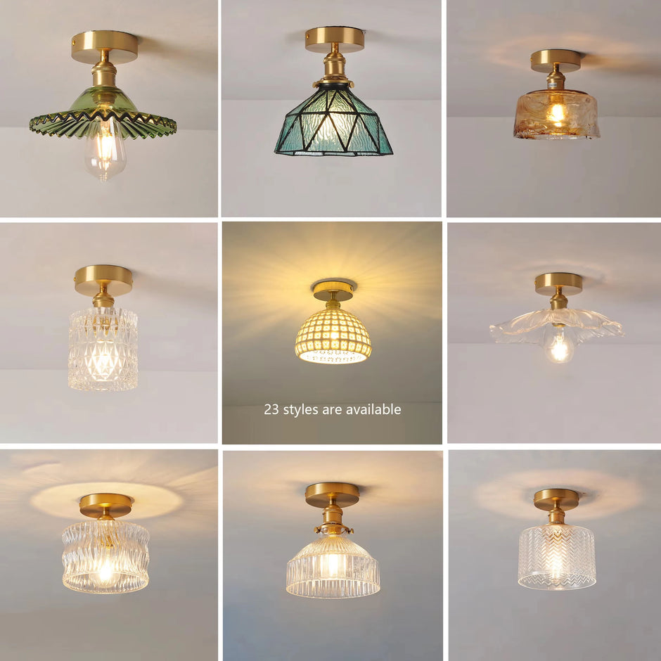 Modern Pendant Ceiling Lamp with Glass Shade for Kitchen Aisle Balcony Bedroom Home Art Deco Led Ceiling Lights Fixtures E27