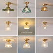 Modern Pendant Ceiling Lamp with Glass Shade for Kitchen Aisle Balcony Bedroom Home Art Deco Led Ceiling Lights Fixtures E27