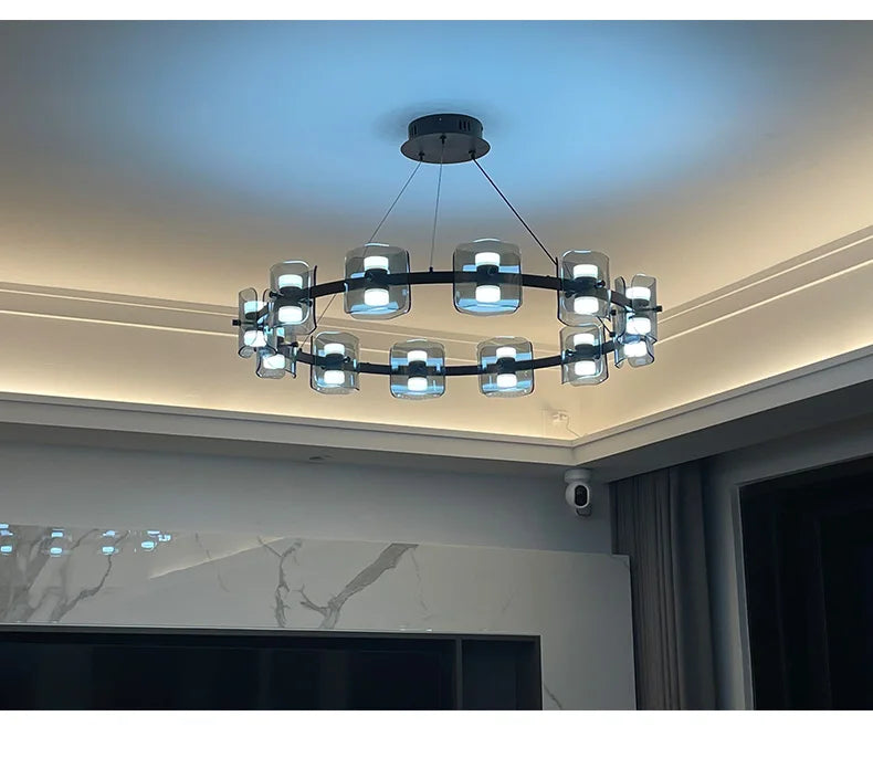 Modern Hanging Led Pendant Lights For Dining Room Kitchen Island long Bar Chandeliers decoration home decor Black light fixtures