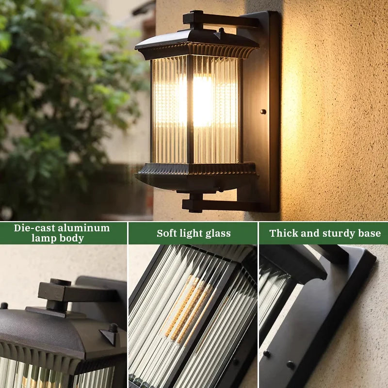 Outdoor Wall Lamps Aisle Wall Light IP54 Waterproof Corridor Balcony Modern New Chinese Villa Door Lights Porch Garden Gate Lamp