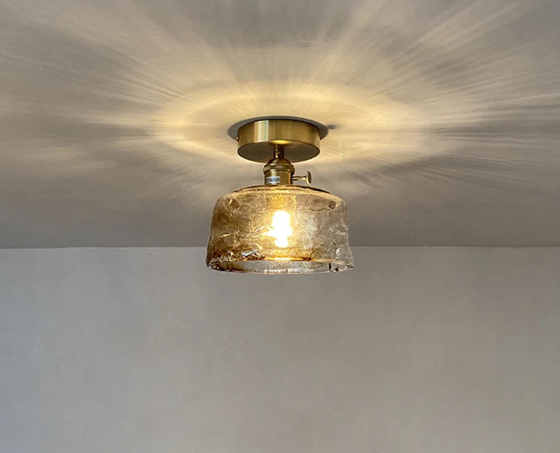 Modern Pendant Ceiling Lamp with Glass Shade for Kitchen Aisle Balcony Bedroom Home Art Deco Led Ceiling Lights Fixtures E27