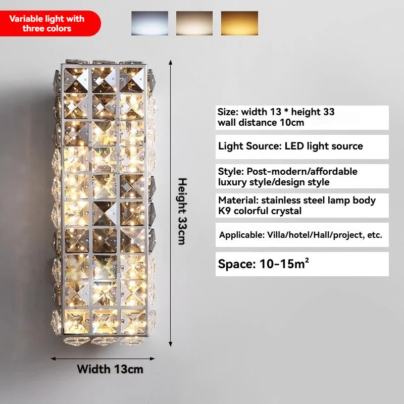 Crystal LED Wall Lights High-end Modern Interior Wall Lamps Bedside TV Background Restaurant Decor Lighting Fixtures