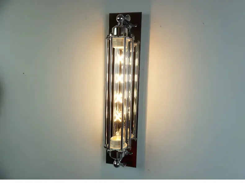 American Industrial Electroplated silver Vintage Wall Lamp 8W Led Wall Light Bedroom Cafe Restaurant Bedside Wall Light