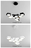Nordic Designer Combination Honeycomb LED Indoor Ceiling Lamp,Remote Dimming Lustres Living Room Pendant Light Bedroom Decor