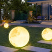 Resin Fiber Outdoor Lunar Lawn Lamp Round Waterproof Atmosphere Lamp Garden Ground Plug Landscape Lighting
