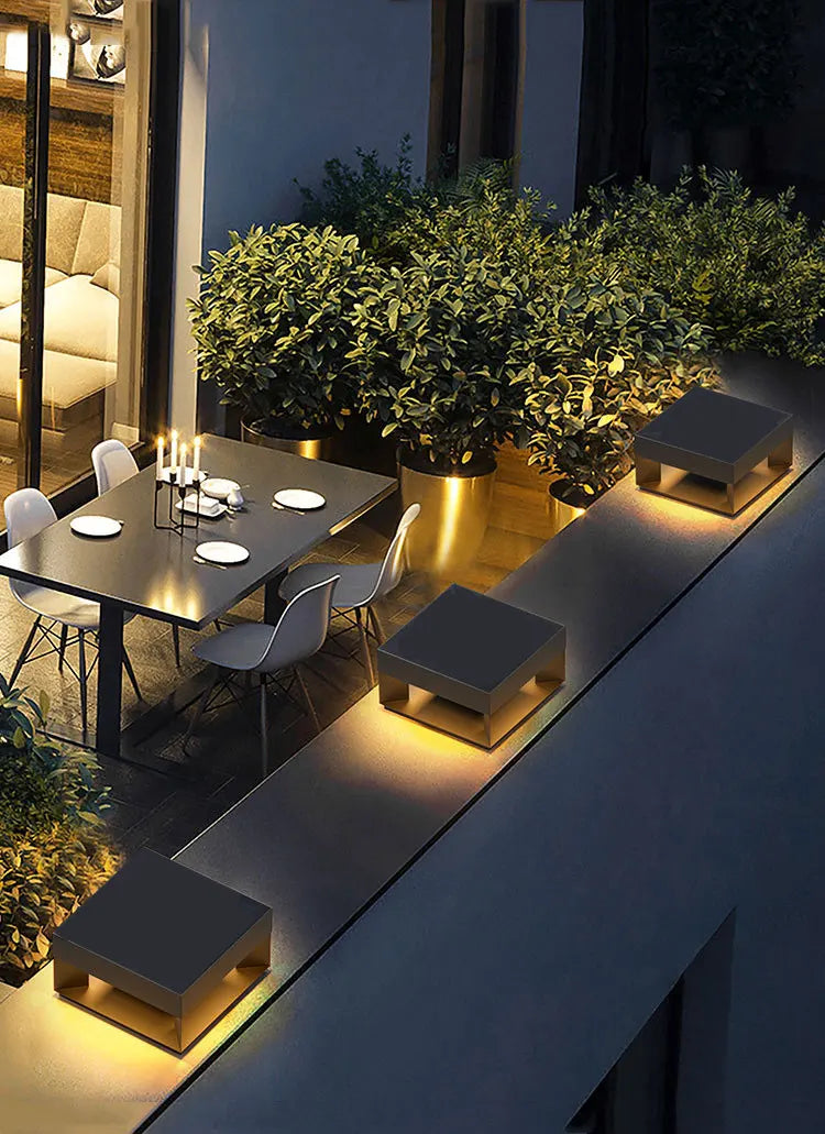 Modern Stainless Steel Door Post Lamp Villa Door Pillar Lamp Outdoor Waterproof Garden Lawn Lamp Landscape Lighting