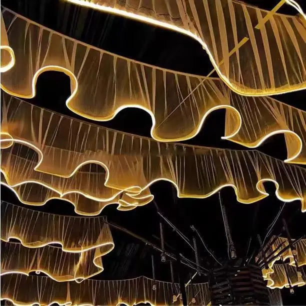 Luminous ceiling LED waterproof light strip Outdoor camping Restaurant Attraction Atmosphere Wedding ceiling decoration