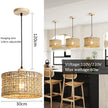Wicker Rattan Pendant Lamp Teahouse Homestays Decorative Pastoral Retro Pendant Light Kitchen Corridor Bedroom Dining Chandelier