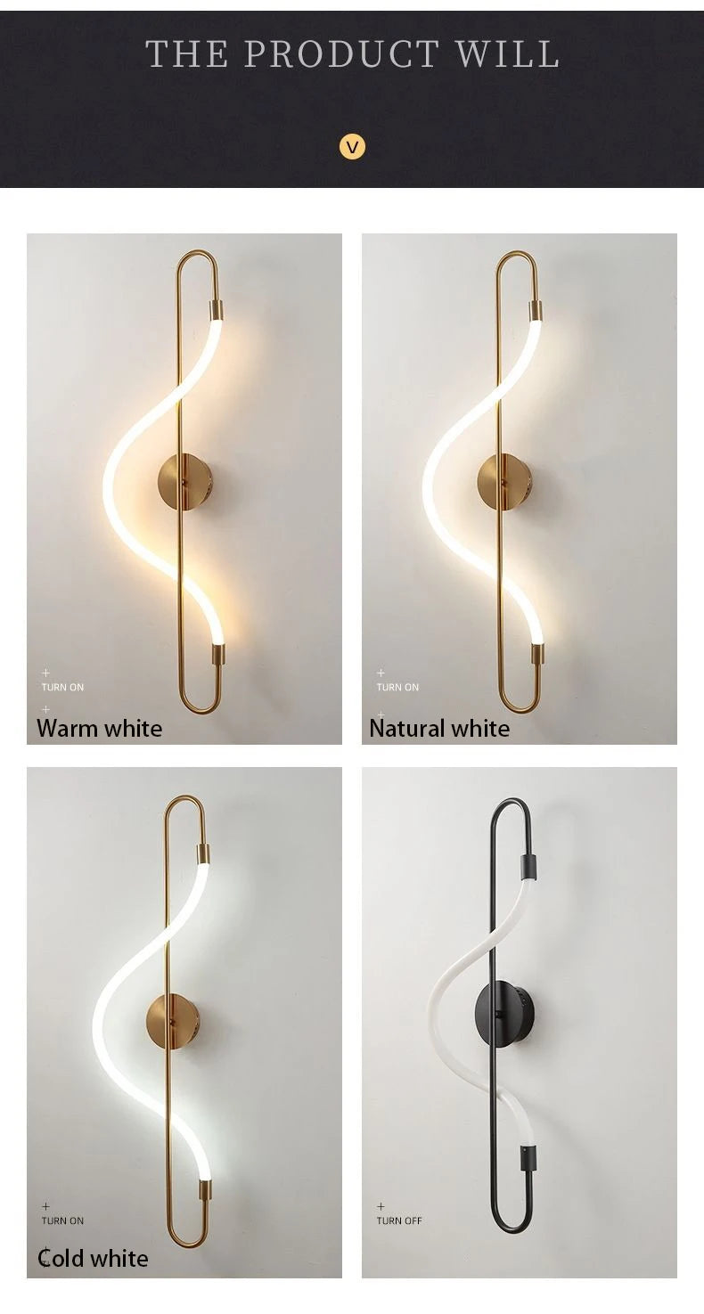 TINLAIBOR Minimalist designer's Wall lamp Living room Background wall Staircase decoration music notation Wall lamps Bedhead