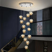 Starry Sky Staircase Chandelier Nordic Design Duplex Corridor Light Pendant Lights Apartment Hall