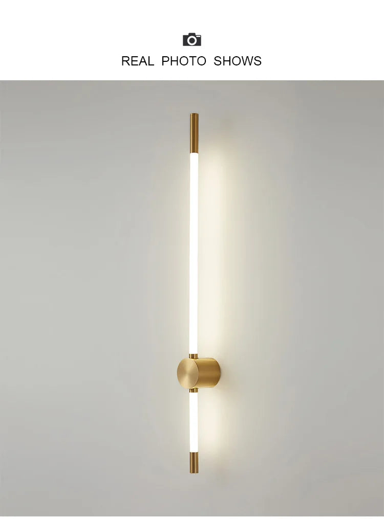 Modern LED Long Wall Lights for Bedroom Lighting Living Room Background Decorate Stairs Lamp Hotel Black Gold Sconce Fixtures
