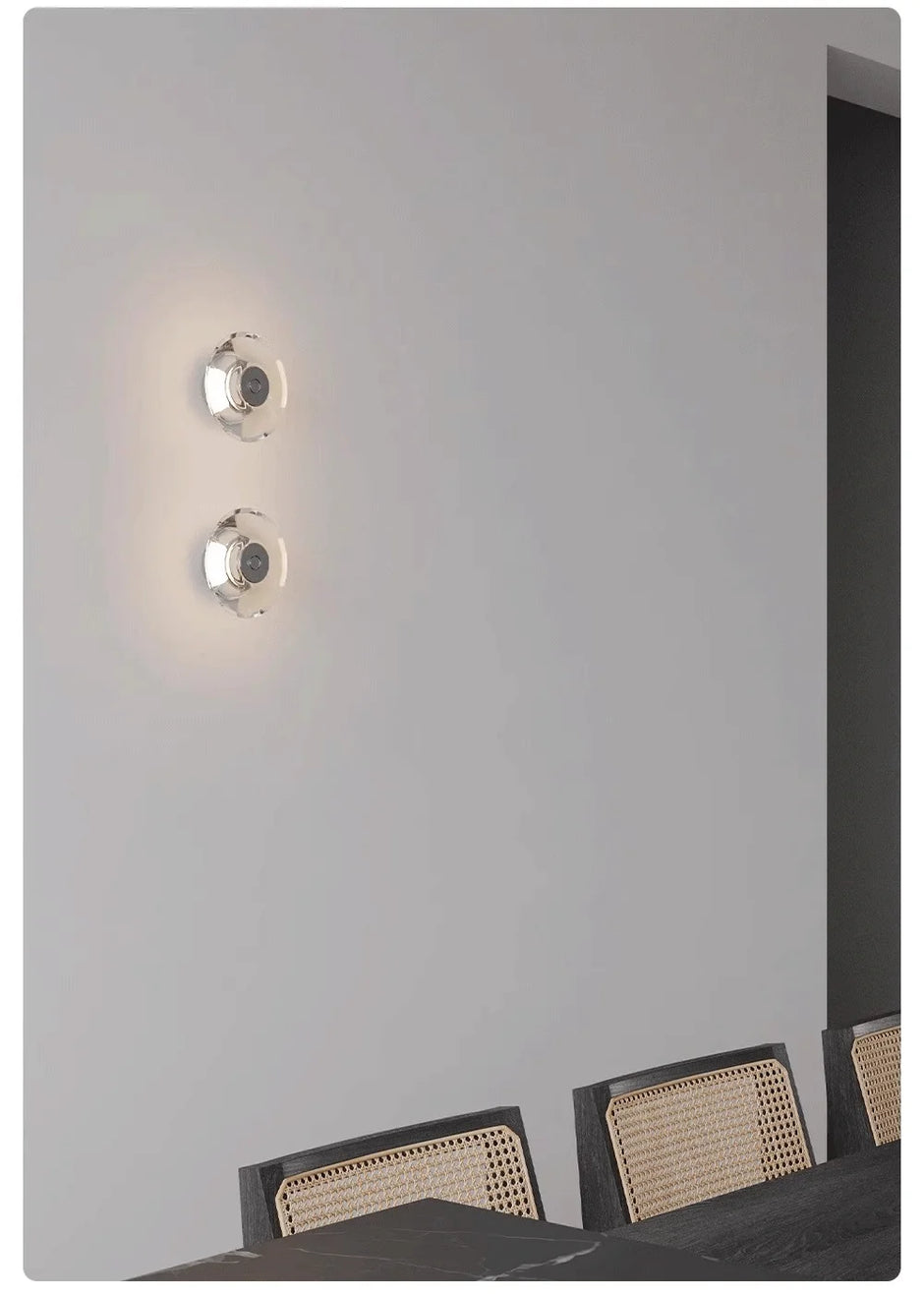 Modern Round Crystal Bedside Lamp Bedroom Living Room Italian LED Sconce Minimalist Art Circular Corridor Mirror Wall Lights