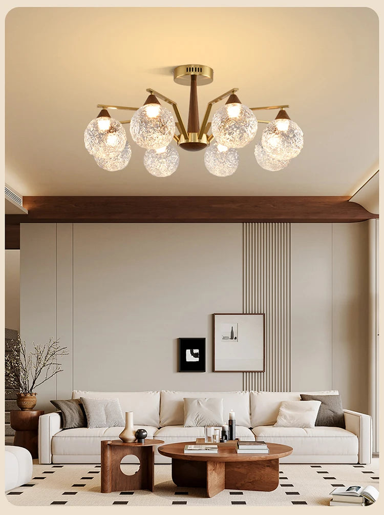Modern LED Glass Ball Chandeliers Living Room Dining Table Salon Chandelier Bedroom Ceiling Chandelier Home Decoration Lighting