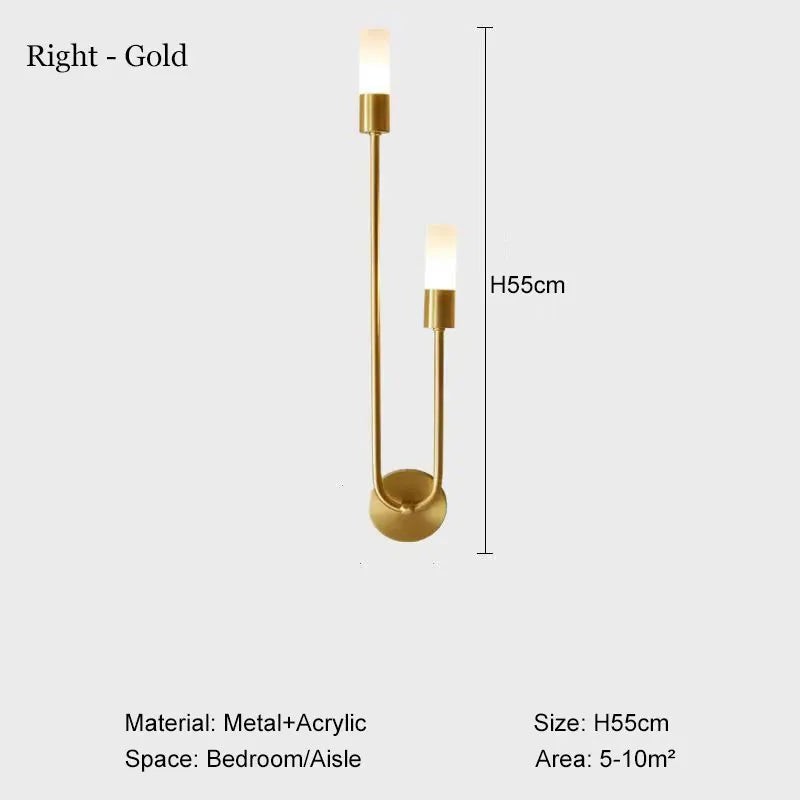 Black Gold LED Wall Lamps with G9 Light Bulb for Bedroom Bedside Interior LED Wall Lights Wall Sconce for Corridor Foyer Kitchen
