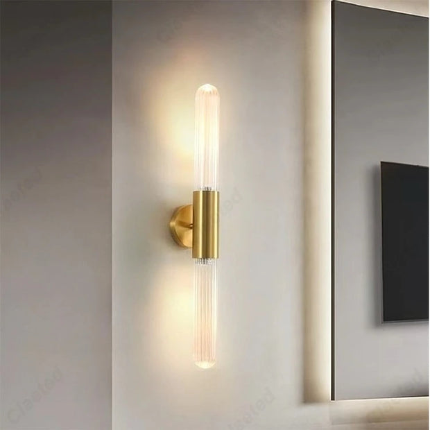 European-style New LED Glass Wall Lamp Living Room Corridor Stairs Study Bedroom Bedside Decorative Lighting