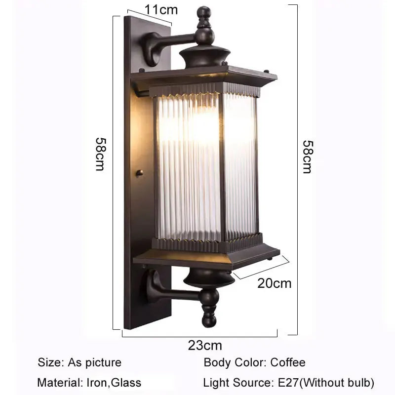 Retro Waterproof Outdoor Wall Lamp European Balcony Villa Garden Wall Light Courtyard Exterior Wall Lamp Corridor Aisle Lighting