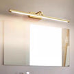 Modern Gold Copper LED Wall Light Rotatable Mirror Bathroom Bedroom Sconce Brass Simple Wall Lamp