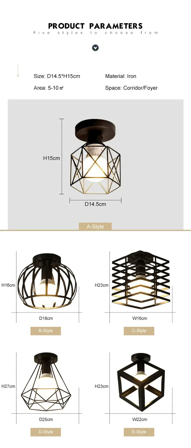 vintage industrial E27 ceiling lamp to enhance your living space. Perfect for adding beauty andNew Stylish, modern, retro