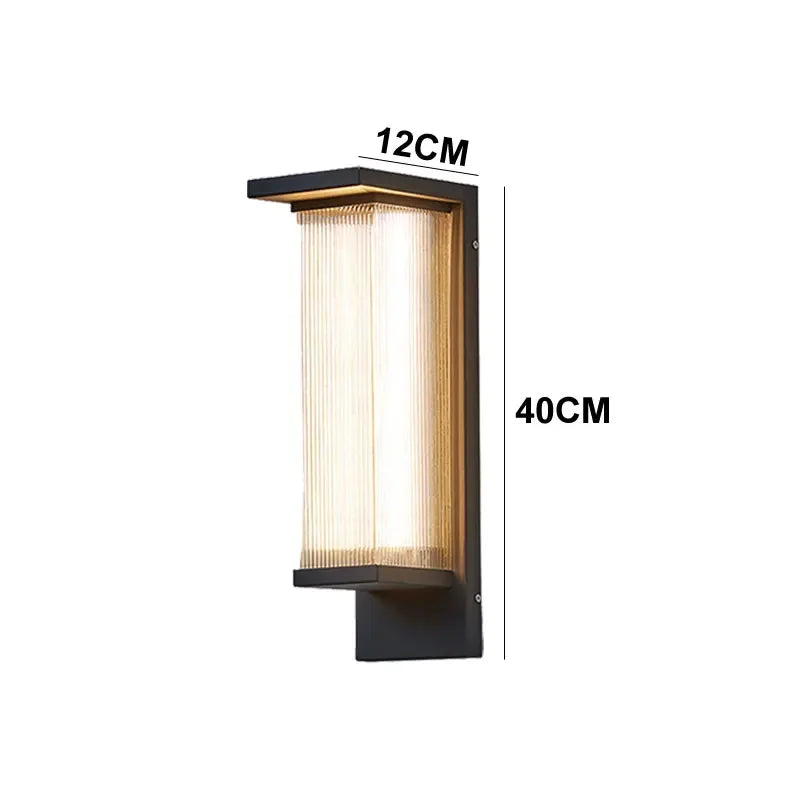 Outdoor Waterproof Wall Lamp for Courtyard Villa Entrance Garden Yard Lighting Modern Simple Style Metal+PC Light Source